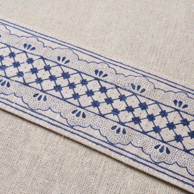 Contemporary Sample - Schumacher Davison Scalloped Tape in Washington Blue For Sale - Image 3 of 4