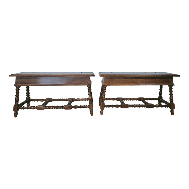 Wooden Benches, 1960s, Set of 2 For Sale