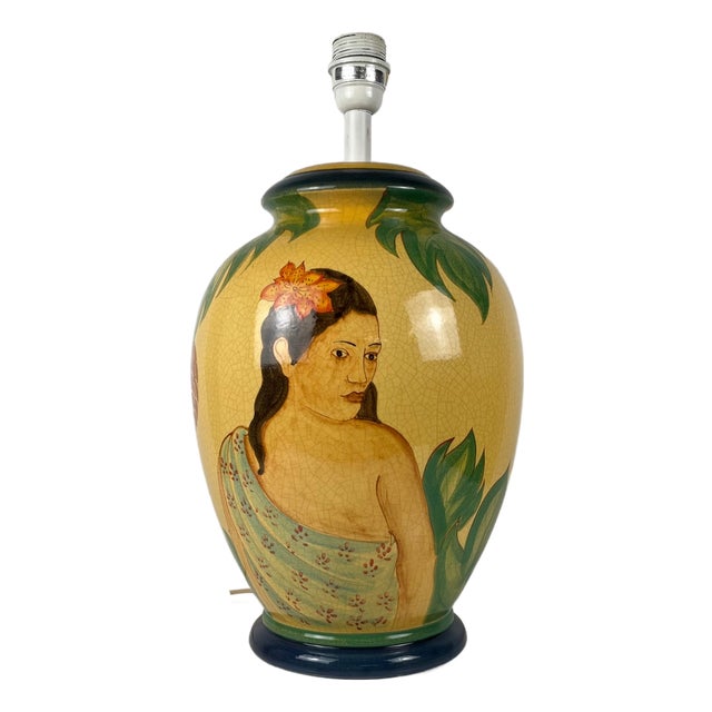 Large Ceramic Table Lamp by L. Drimmer, 1950s-1960s For Sale