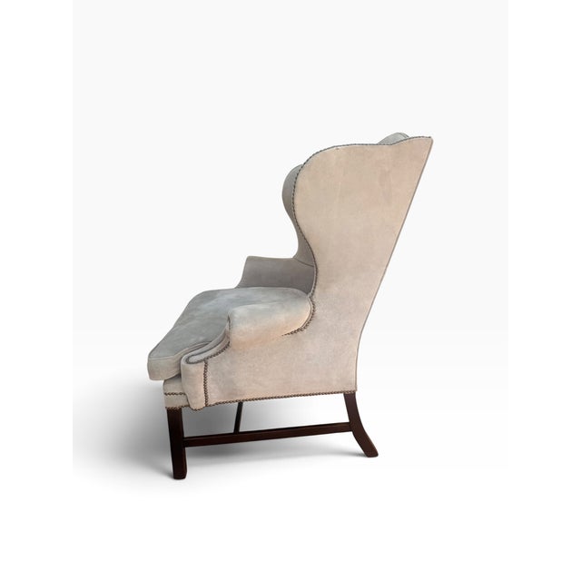 Ralph Lauren Ralph Lauren Home Devonshire Suede Wingback Chair For Sale - Image 4 of 17