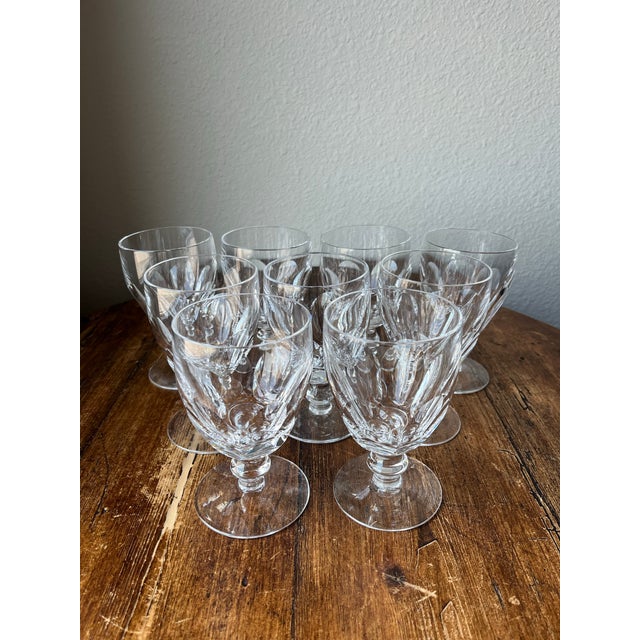 Waterford Crystal Kathleen Pattern Water Goblets Set of 9 Mark can be seen in the middle bottom of the glasses Produced...