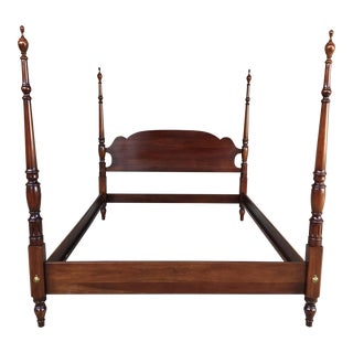 Statton Centennial Solid Cherry Queen Size Chippendale Style Poster Bed For Sale