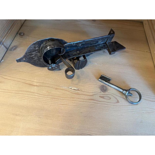 Baroque Iron Door Lock with Key, Set of 2 For Sale - Image 10 of 12