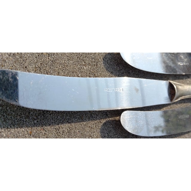 Metal 1890s Gremany Jugendstil 11x Knives in Arg 800 Silver / Rostrfei Art Nouveau For Sale - Image 7 of 14