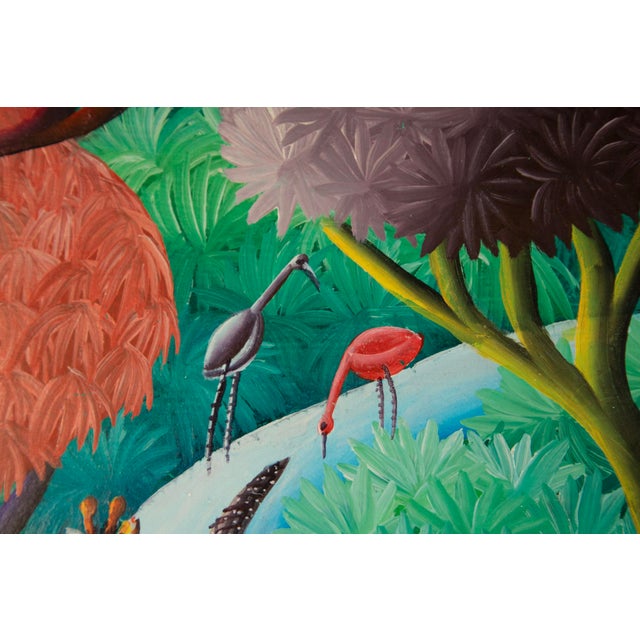 Late 20th Century Fritz Merise (B 1946) - Haitian - Oil on Canvas - 26 3/4" H X 38 3/4" W For Sale - Image 4 of 5