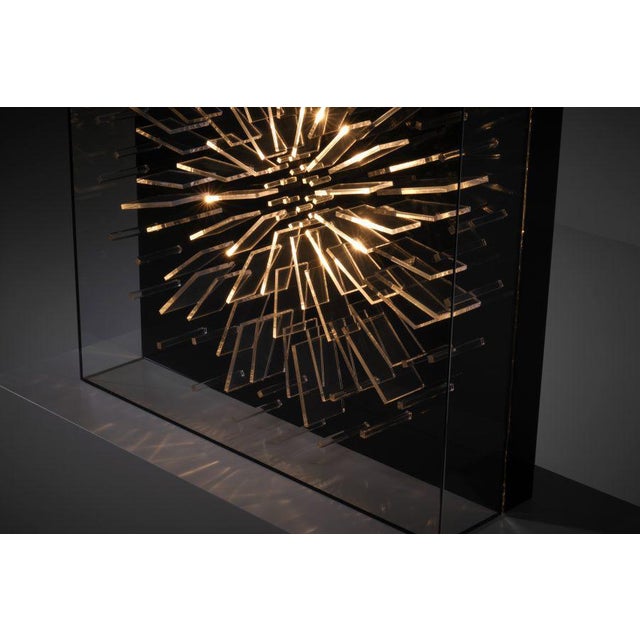 Unique optical methacrylate light sculpture, France 1970s. Wonderful dimensional light sculpture composed of multiple...