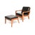 Wood Vintage Danish Teak and Leather Armchairs with Ottoman by Juul Kristensen, 1960, Set of 3 For Sale - Image 7 of 11
