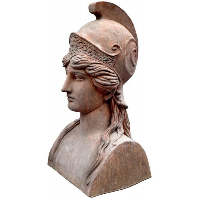 Herma of Athena in Terracotta, 1900s For Sale - Image 4 of 7
