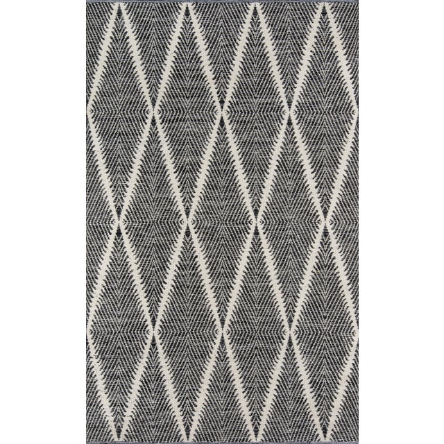 Erin Gates by Momeni River Beacon Black Hand Woven Indoor Outdoor Area Rug 2' X 3' For Sale