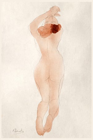 1902 Vintage Nude Figure Art Print by Auguste Rodin, Caresse-Moi Donc, Chéri - 8" X 12"