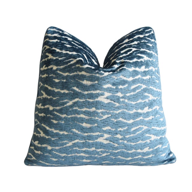 Textile Designer Cowtan & Tout Animal Stripe Tiger Zebra Velvet Feather/Down Pillow For Sale - Image 7 of 11