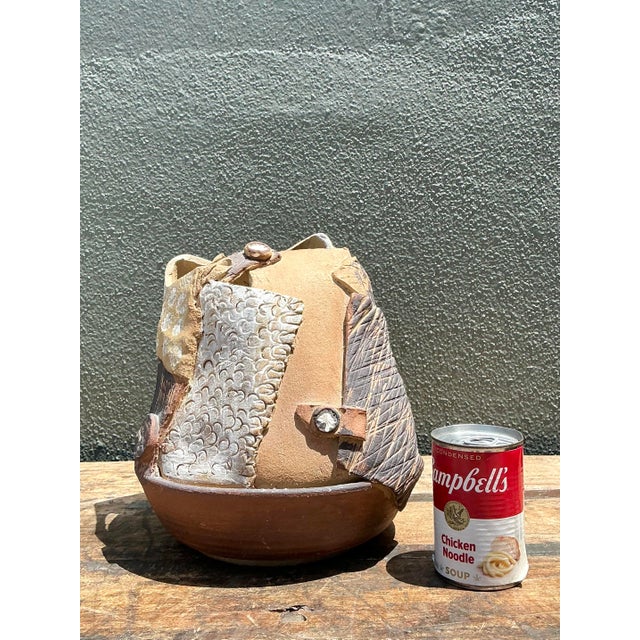 Vintage Original Abstract Studio Pottery Vase For Sale - Image 4 of 12