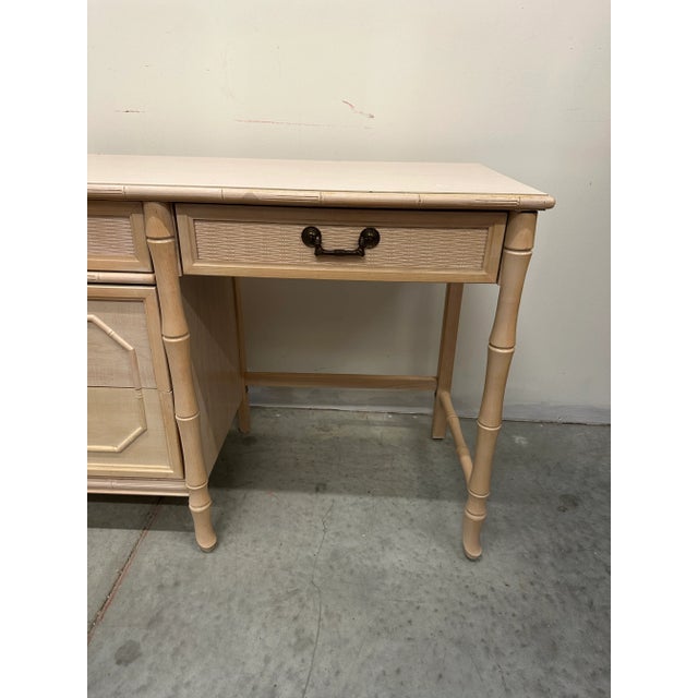 Mid 20th Century Vintage Broyhill Faux Bamboo Desk Chairish
