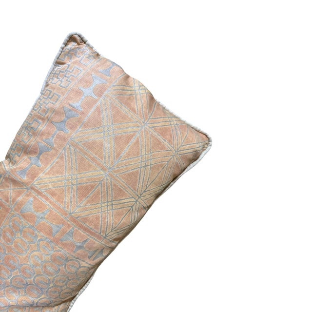 Vintage Italian Fortuny Geometric Design cotton pillow.