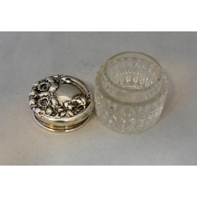 Early 20th Century Miniature Sterling & Crystal Vanity Jar For Sale - Image 10 of 10