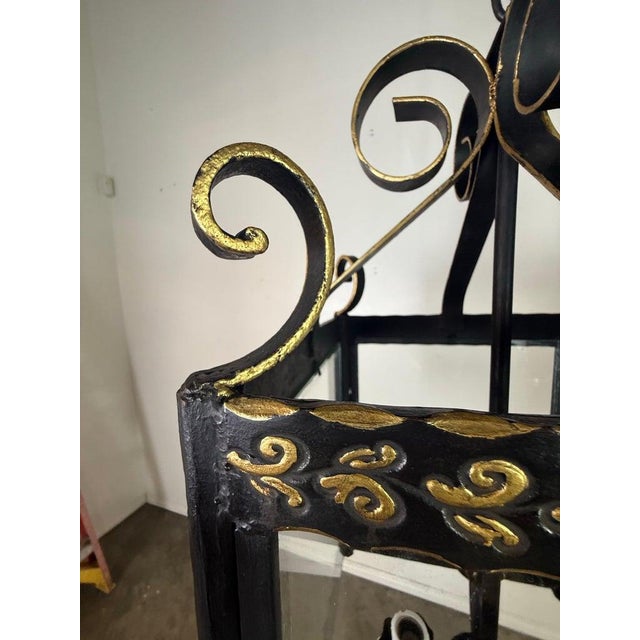 Traditional Pair of Custom Wrought Iron and Gilt Lantern Pendants by Miamar Home For Sale - Image 3 of 14