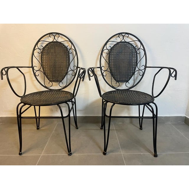 Provencal Armchairs in Wrought Iron, 1960s, Set of 3 For Sale - Image 11 of 14