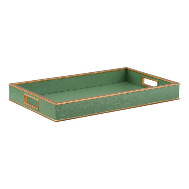 Reddington Faux Croc Tray - Green Croco For Sale