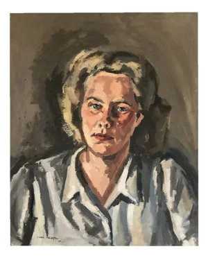 Lison Favarger, Portrait de femme, 1948, Oil on Cardboard