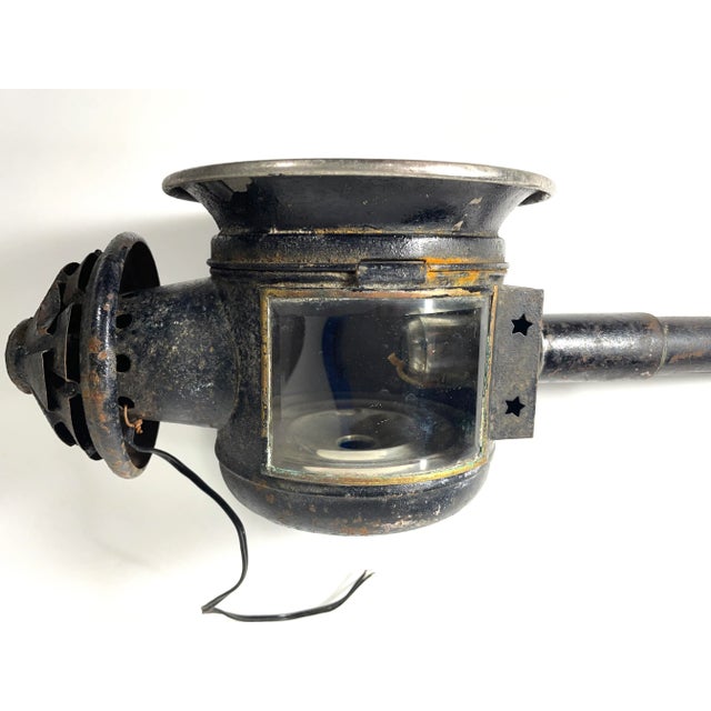 Metal Antique French Carriage Lantern / Lamp For Sale - Image 7 of 13