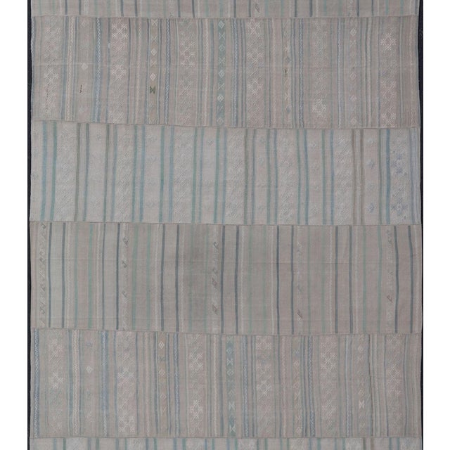 Large Vintage Neutral Paneled Kilim in Neutral Muted Tones 10'4" X16'8" For Sale - Image 11 of 13