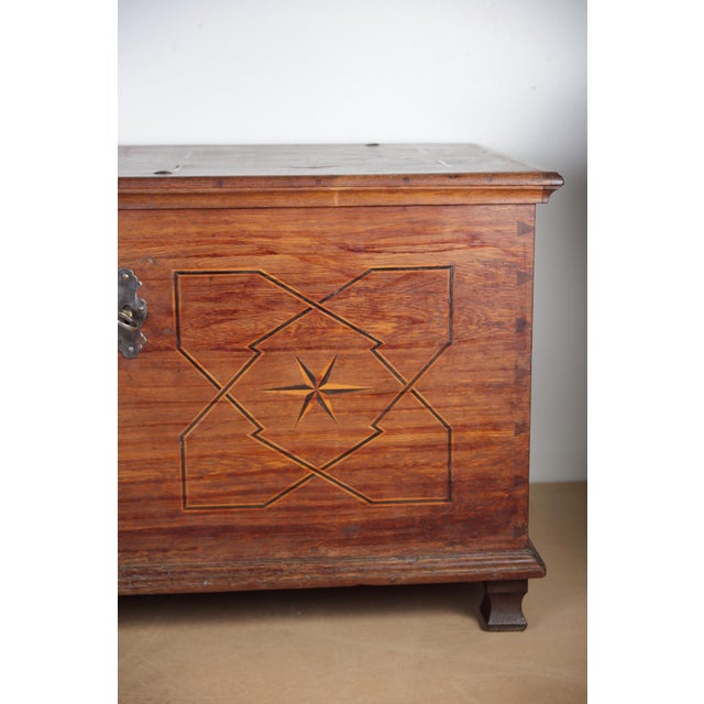 Wood Antique Baroque Oak Chest, 1750s For Sale - Image 7 of 18