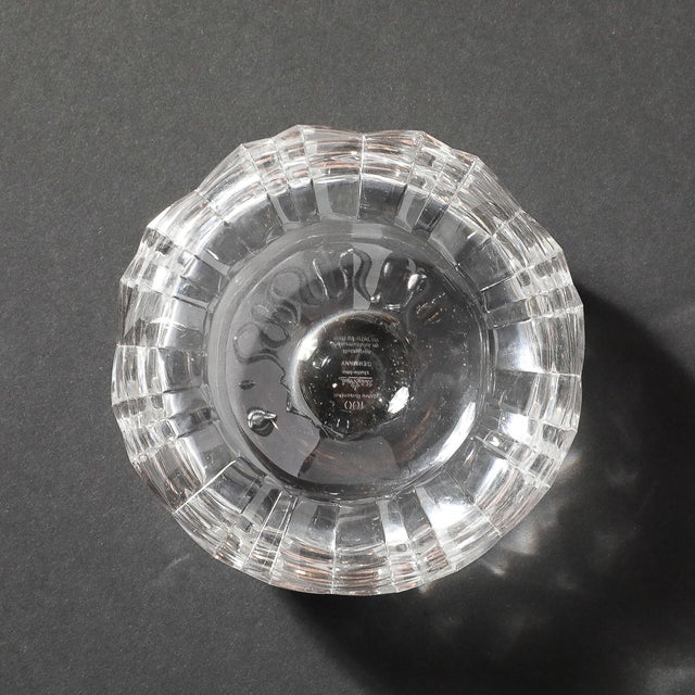 Mid-Century Crystal Ashtray With Crenelated Angular Motif Signed Rosenthal For Sale - Image 12 of 14