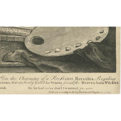 Gold William Hogarth, The Bruiser Satirical Churchill Bear Illustration, 1763, Engraving For Sale - Image 8 of 10