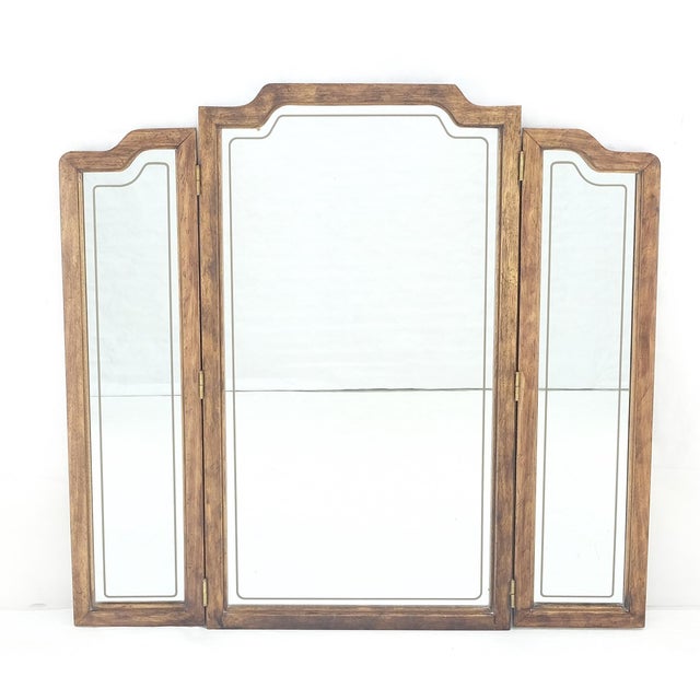 Mid Century Modern American of Martinsville Triptych Dresser Wall Mirror MINT