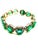 Bochic “Capri” Vintage Zambian Emerald & Diamond Bracelet Set 18K Gold & Silver For Sale In New York - Image 6 of 13