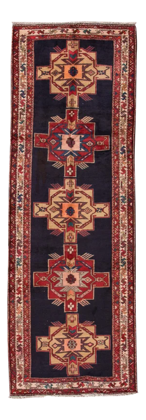 Blue Vintage Heriz Handmade Wool Rug