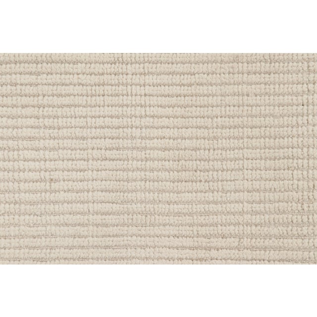 Oversized Rug & Kilim’s Modern Textural Rug in Cream White with Ribbed Stripes - 10x14 For Sale In New York - Image 6 of 8