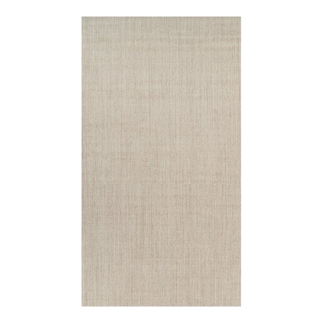 Rug & Kilim’s Oversized Modern Textural Solid Rug in Beige Tones and Striae - 11x20 For Sale