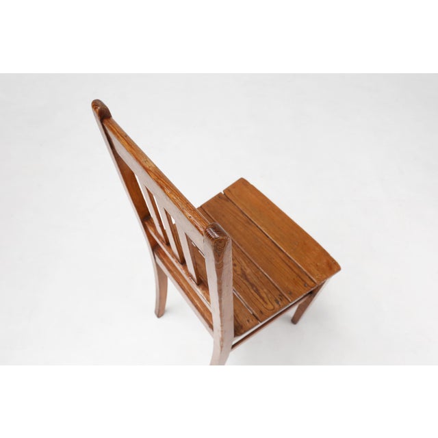 Wooden Geometric Chair in the style of Jean Prouve, France, 1940s For Sale - Image 9 of 15