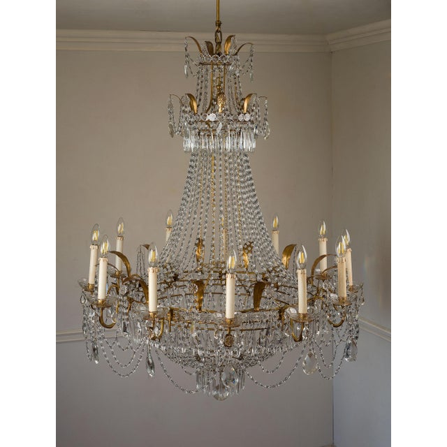 Large Empire Crystal Hot Air Balloon Chandelier, Italy, 1940s For Sale - Image 16 of 18