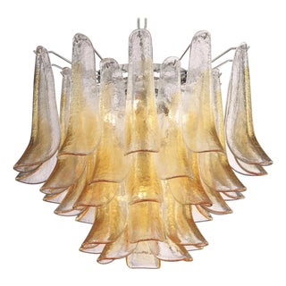 21st Century Murano Amber Selle Chandelier by Fabio LTD For Sale