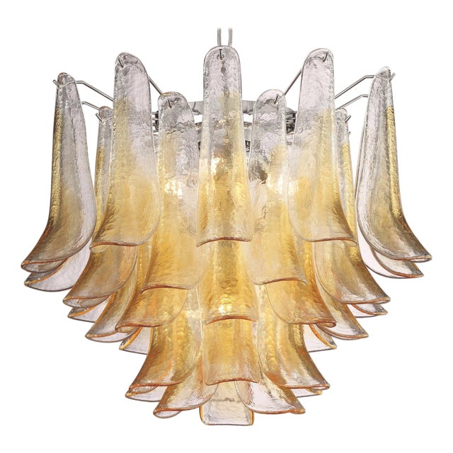 21st Century Murano Amber Selle Chandelier by Fabio LTD For Sale