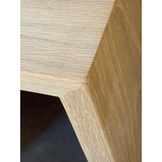 Elevate your listening lounge with this stunning, custom-crafted architectural side table designed specifically for vinyl...