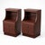 A stylish pair of vintage mahogany bedside cabinets, combining practical storage with a clean mid-century aesthetic. Each...
