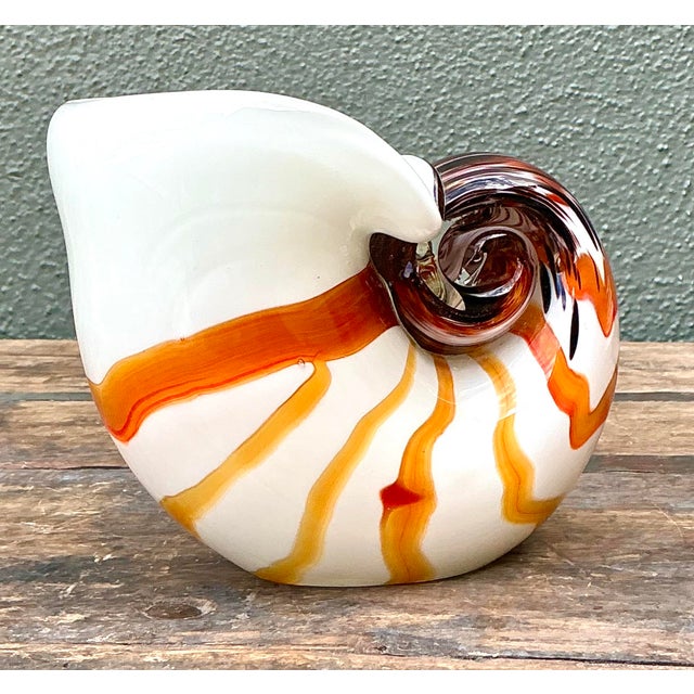 Vintage a Italian Murano Glass Nautilus Shell For Sale - Image 4 of 12