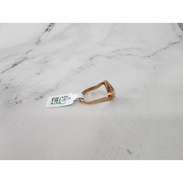 2020s Musical Note Diamond Ring .25cttw 14k Yellow Gold, Size 5 For Sale - Image 5 of 5
