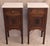 1910s 1910s Pair of English Mahogany Nightstands With Carved Floral Doors & Stone Tops For Sale - Image 5 of 18