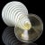 Vintage Murano Large White Copper Aventurine Ribbons Italian Art Glass Footed Flower Vase For Sale - Image 9 of 9