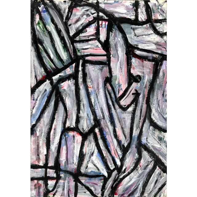 1950s Bay Area Abstract Expressionist Oil on Illustration Board Honora Berg Berkeley For Sale - Image 5 of 10