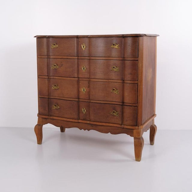 Large Baroque Oak Chest of Drawers with Brass Fittings, 1800 For Sale - Image 10 of 11