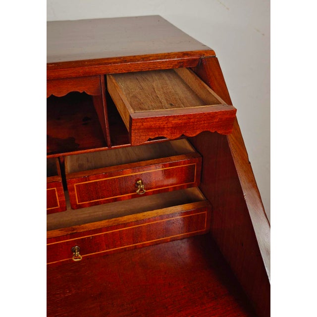 Wood Antique English George III Secretaire in Oak, 1800 For Sale - Image 7 of 18