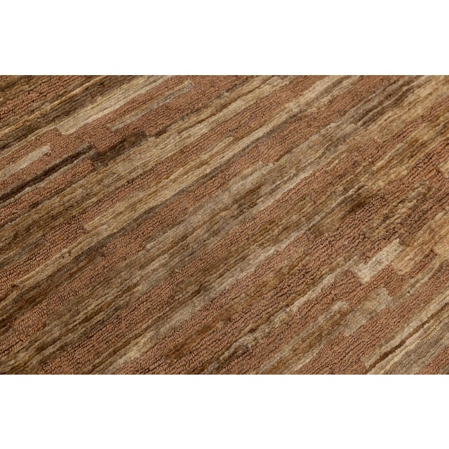 9 X 12 Contemporary Soumak Handmade Geometric Jute Rug in Tan Color For Sale - Image 11 of 11