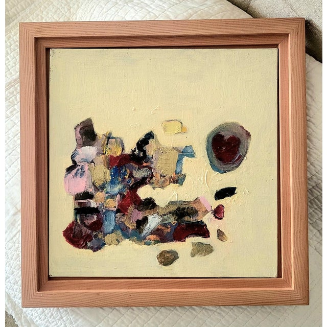 FRAMED Abstract Oil Painting by Lynn Christian Untitled 1/14/23 Oil on canvas board 10 x 10 inches 2023 2nd photo shows...