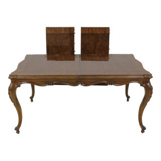 Karges French Style Walnut Dining Room Table For Sale