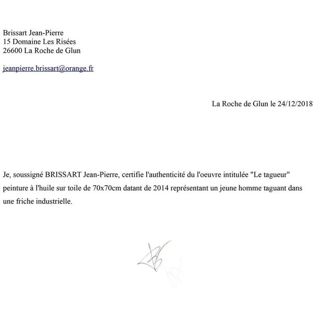 Jean-Pierre Brissart, Le tagueur, Painting For Sale - Image 4 of 5